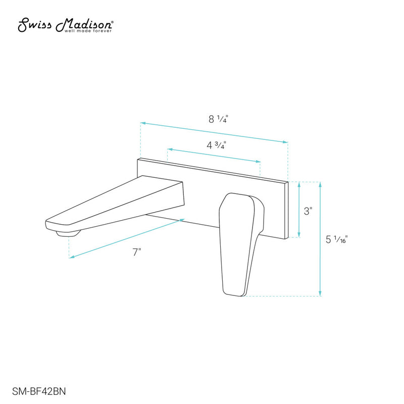 Voltaire Single-Handle, Wall-Mount, Bathroom Faucet in Brushed Nickel