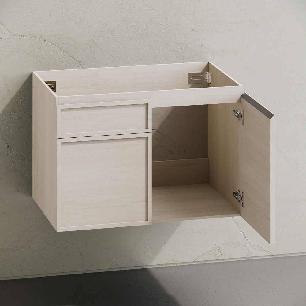 St. Tropez 30" Wall-Mounted Bathroom Vanity Cabinet without Top in White Oak