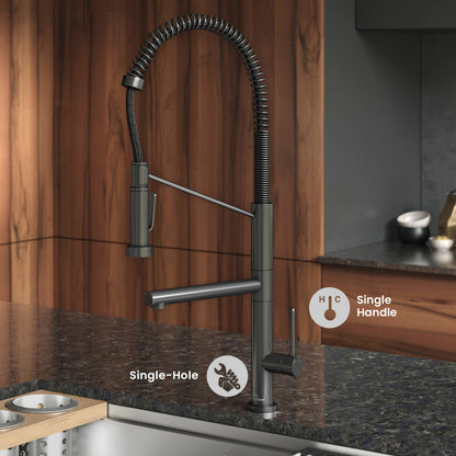 Nouvet Single Handle, Pull-Down Kitchen Faucet with Pot Filler in Gunmetal Gray