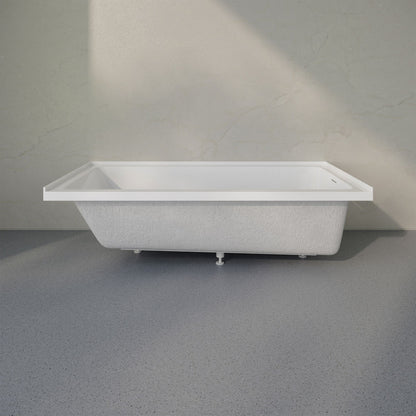 Voltaire 60 x 36 Right Drain Soaking Alcove Bathtub in Glossy White with Integrated Overflow, Drain Included