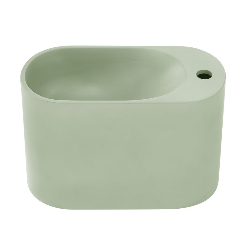 Terre 17.5" Right Side Faucet Wall-Mount Bathroom Sink in Palm Green