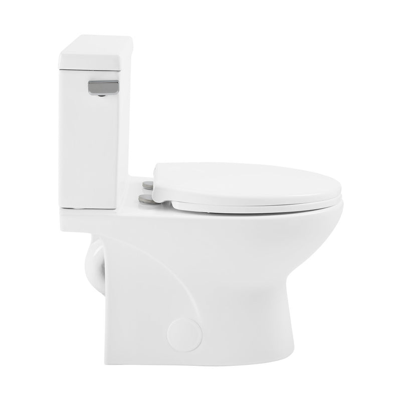 Cache Two-Piece Elongated Toilet Left Side Flush Handle Toilet 1.28 gpf