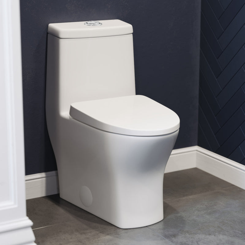 Sublime II One-Piece 10" Rough-in 1.1/1.6 GPF Dual Top Flush Round Compact Toilet in Glossy White