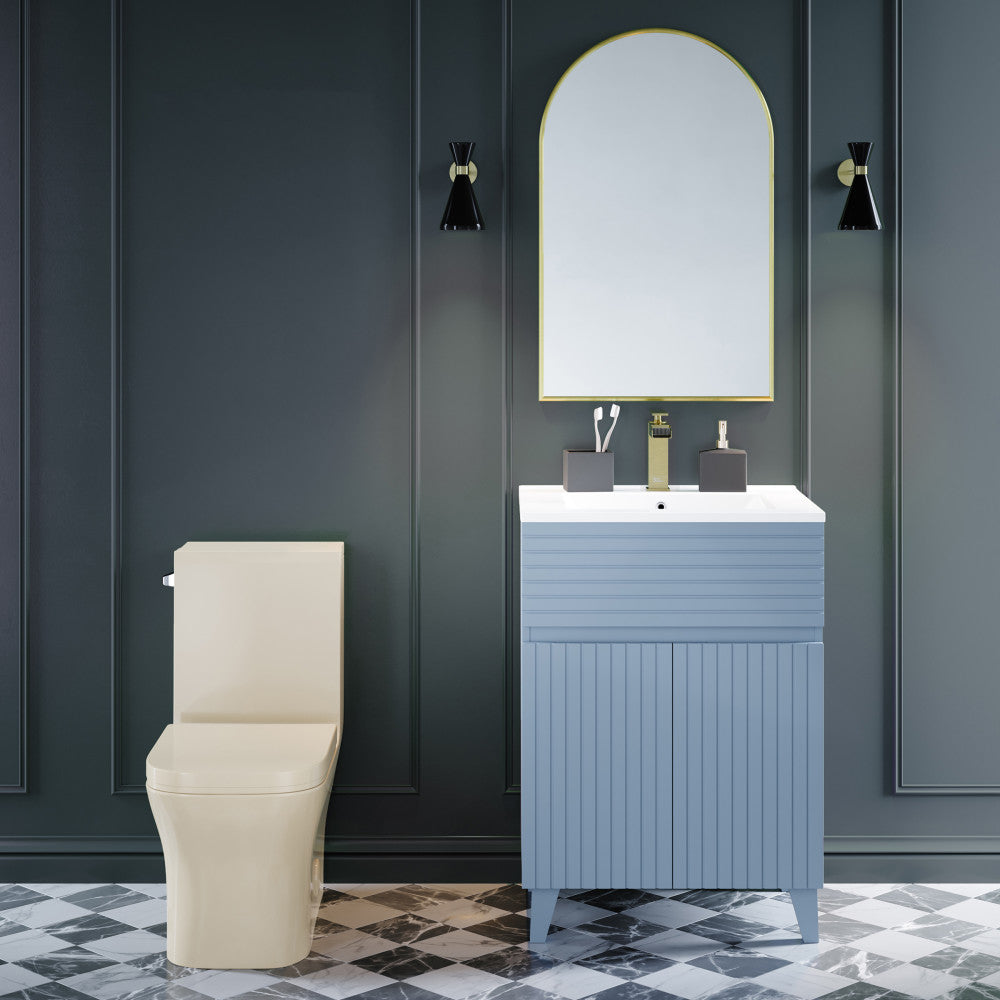 Concorde One Piece Square Left Side Flush Handle Toilet 1.28 gpf in Bisque