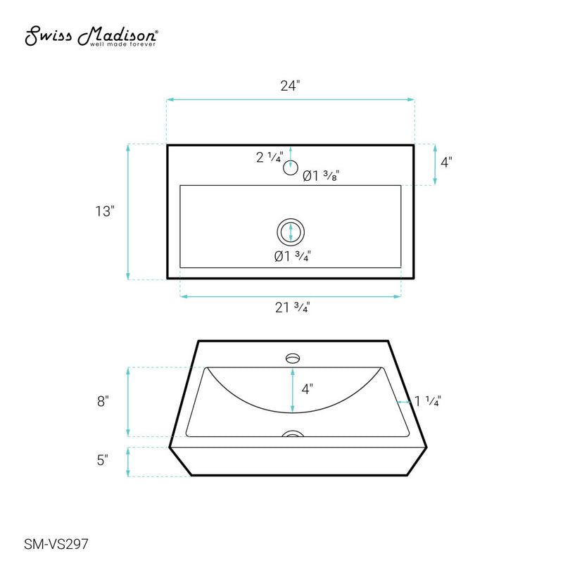 Rennes Vanity 24" Vessel Sink