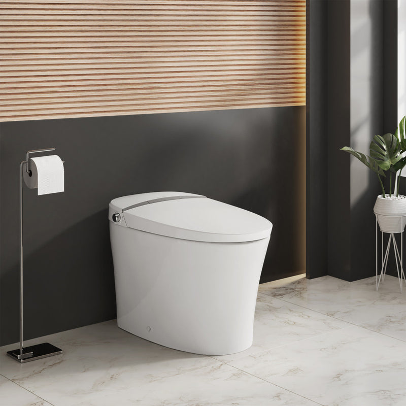 Avancer Smart Tankless Elongated Toilet and Bidet, Touchless Vortex Dual-Flush 1.1/1.6 gpf