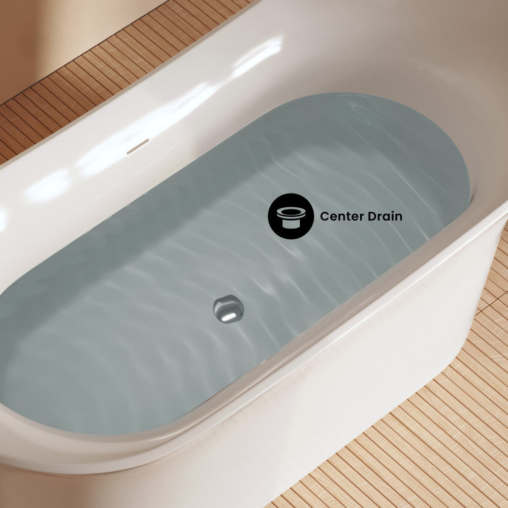 Cascade 66" Double Slipper Soaking Freestanding Bathtub in Glossy White, Drain Included