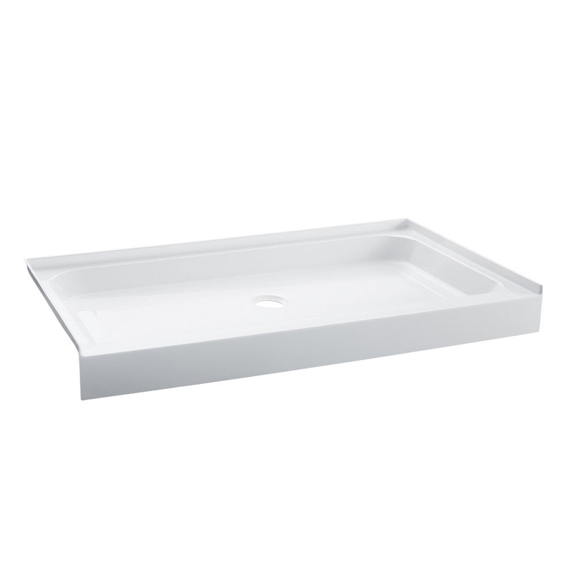 Voltaire 48" x 32" Acrylic White, Single-Threshold, Center Drain, Shower Base