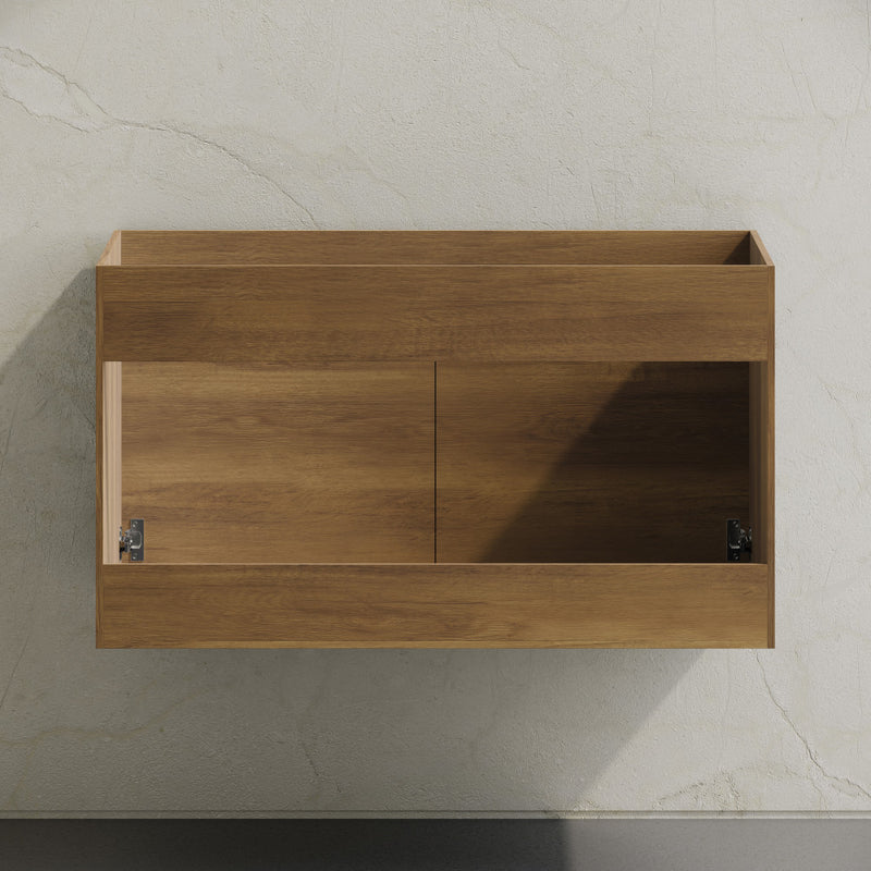 St. Tropez 36" Wall-Mounted Bathroom Vanity Cabinet without Top in Brown Oak
