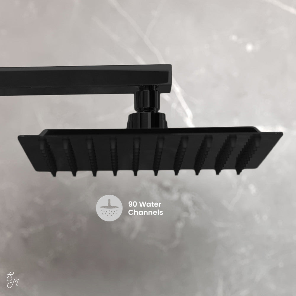 Concorde Single-Handle 1 Spray 8" Wall Mounted Fixed Shower Head in Matte Black (Valve Included)