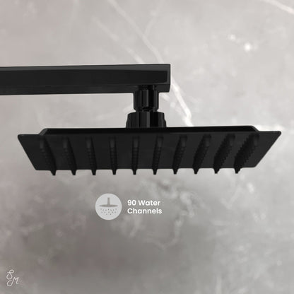 Concorde Single-Handle 1 Spray 8" Wall Mounted Fixed Shower Head in Matte Black (Valve Included)