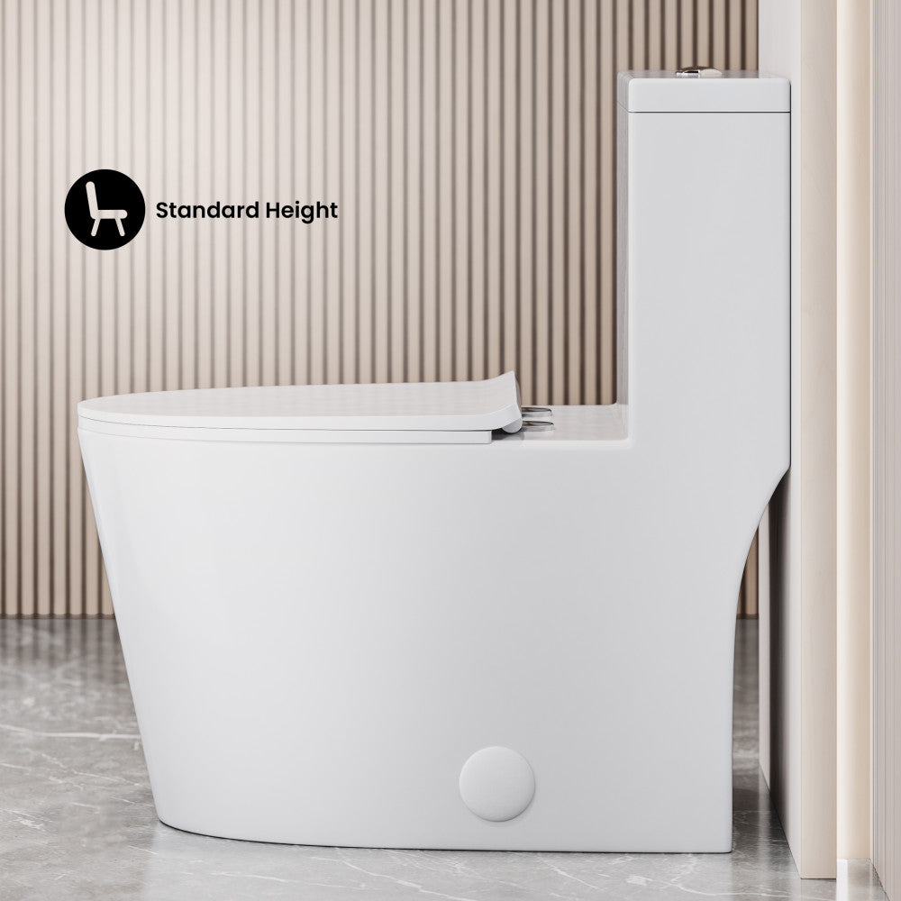 Dreux High Efficiency One-Piece Elongated Toilet with 0.8 GPF