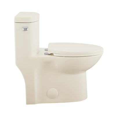 Sublime One-Piece Elongated Left Side Flush Handle Toilet in Bisque 1.28 gpf