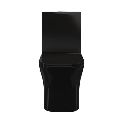 Concorde One Piece Square Toilet Dual Flush in Glossy Black 1.1/1.6 gpf
