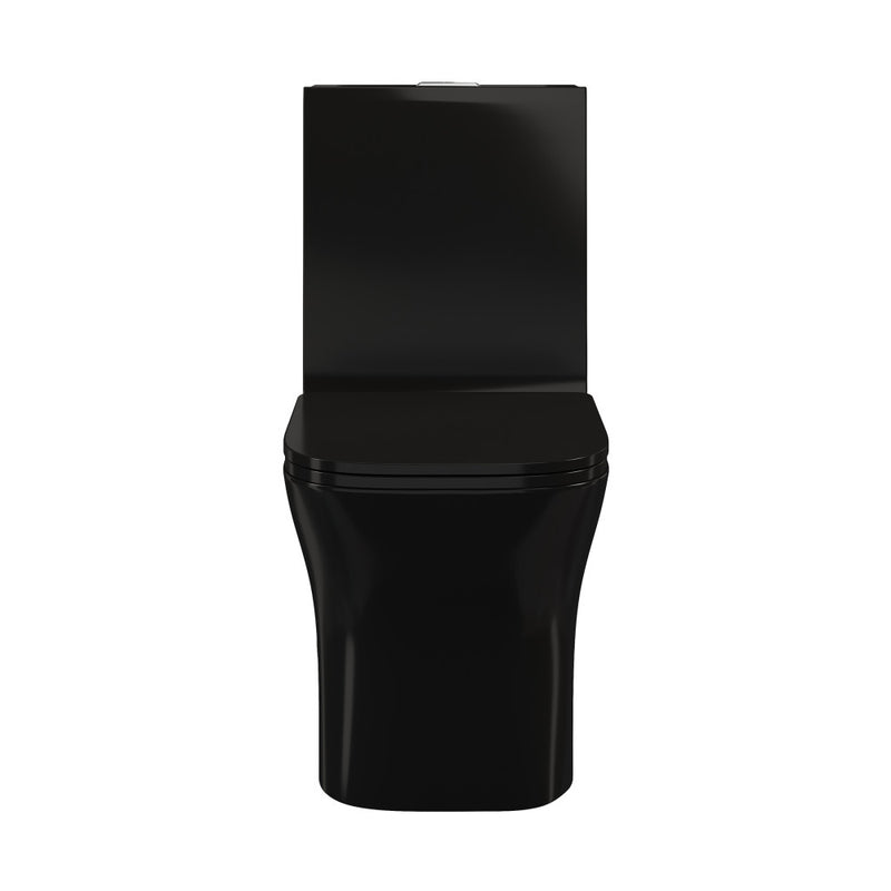 Concorde One Piece Square Toilet Dual Flush in Glossy Black 1.1/1.6 gpf