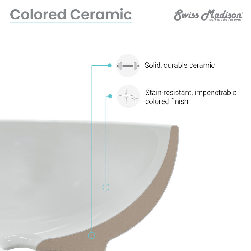 Classe 16 Ceramic Sink in Shiny White