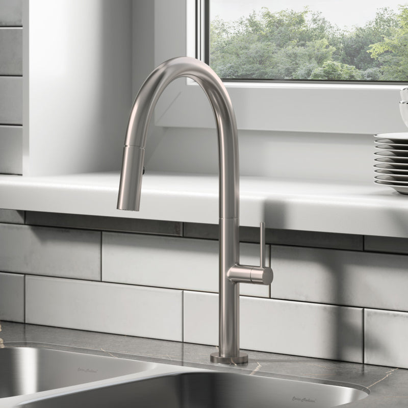 Chalet Single Handle, Pull-Down Kitchen Faucet in Brushed Nickel