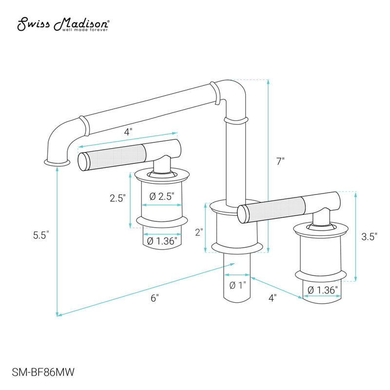 Avallon 8 in. Widespread, Sleek Handle, Bathroom Faucet in Matte White