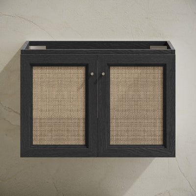 Classe 30" Wall-Mounted Bathroom Vanity in Black Oak without Sink Top