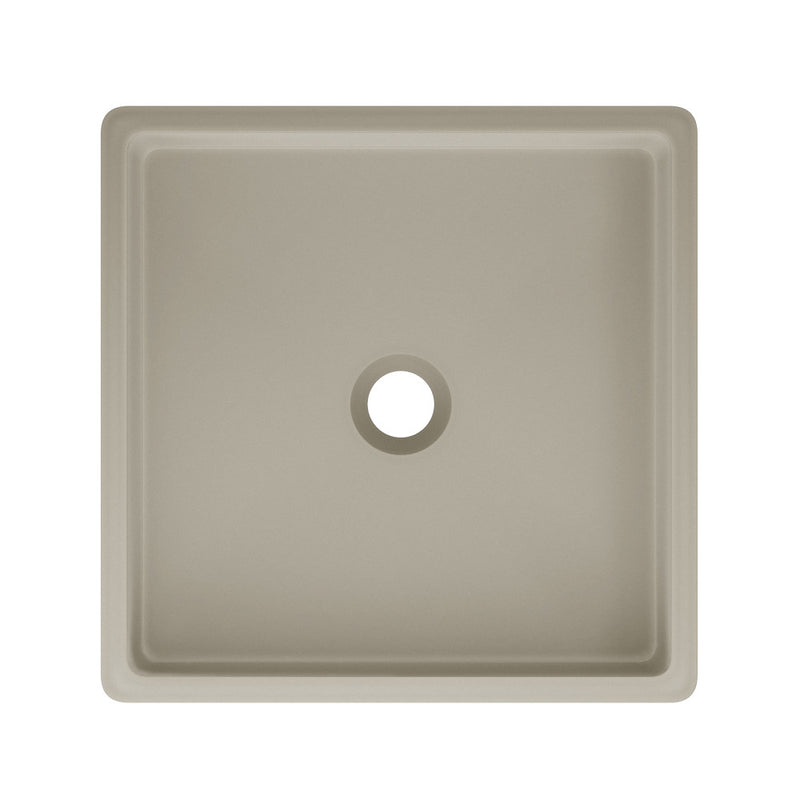 Lisse 15.5" Concrete Square Vessel Sink in Matte Taupe