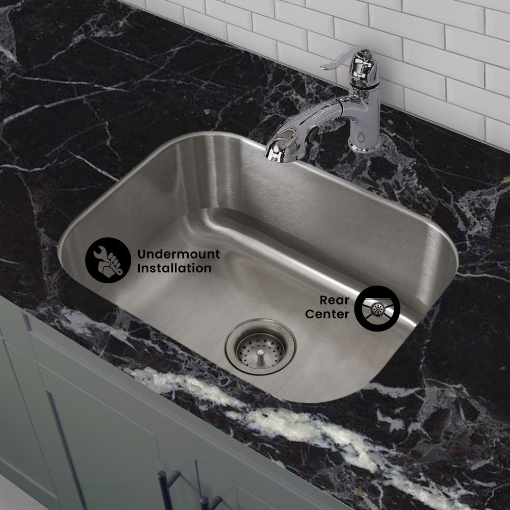 Toulouse 23 1/8 x 17 7/8 Stainless Steel, Single Basin, Undermount Kitchen Sink