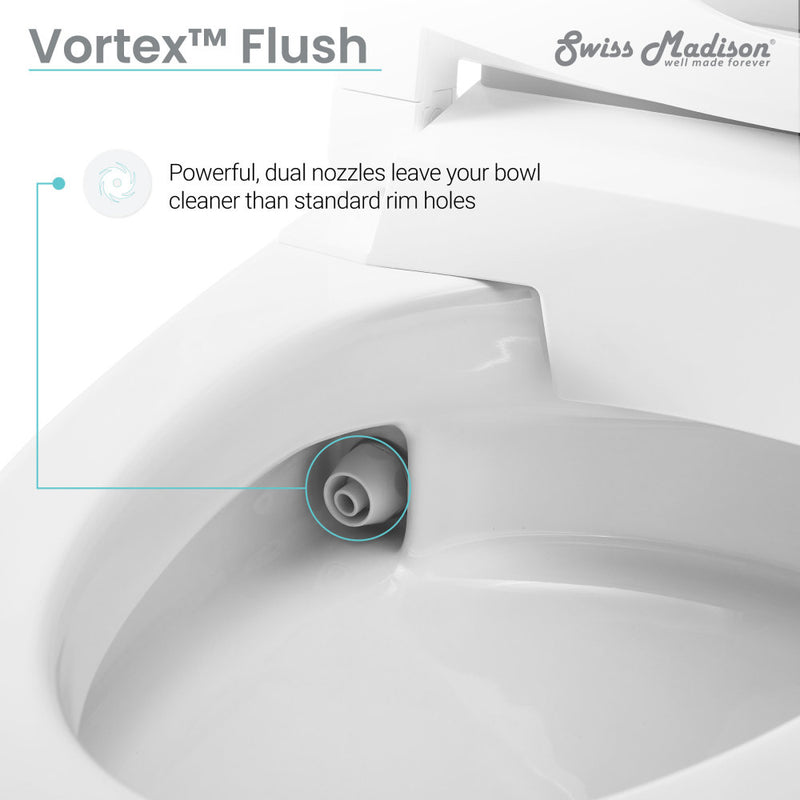 Hugo Smart Tankless Elongated Toilet, Touchless Vortex™ Dual-Flush 1.1/1.6 gpf