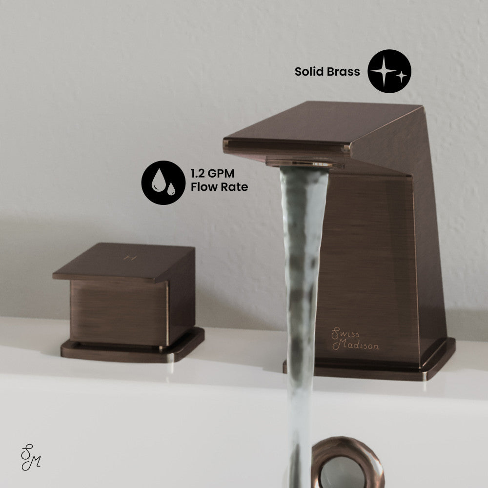 Carre 8 in. Widespread, 2-Handle, Bathroom Faucet in Oil Rubbed Bronze
