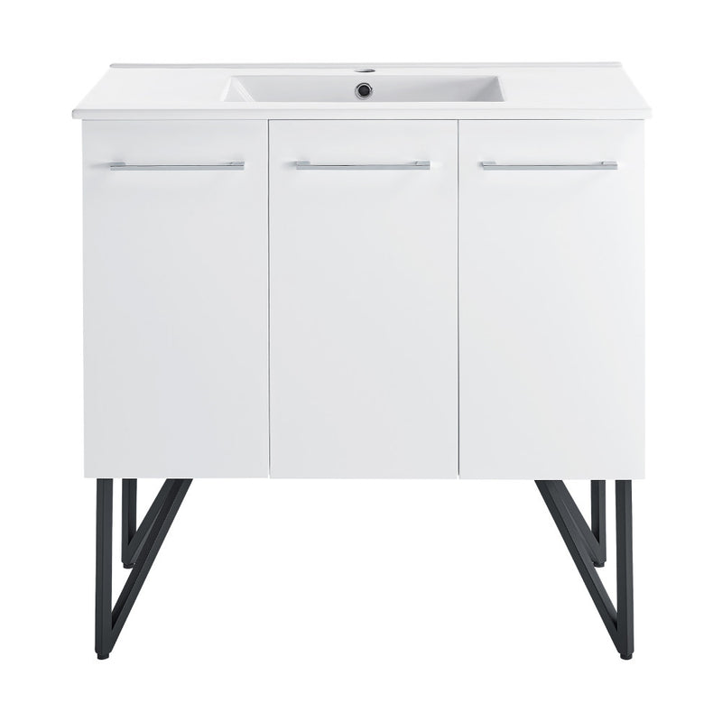 Annecy 36" Freestanding Bathroom Vanity in White with Sink Top