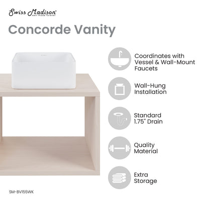 Concorde 24'' Wall-Hung Vanity In White Oak