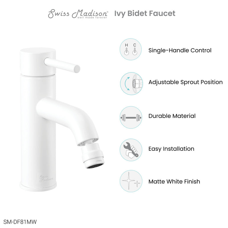 Ivy Bidet Faucet in Matte White