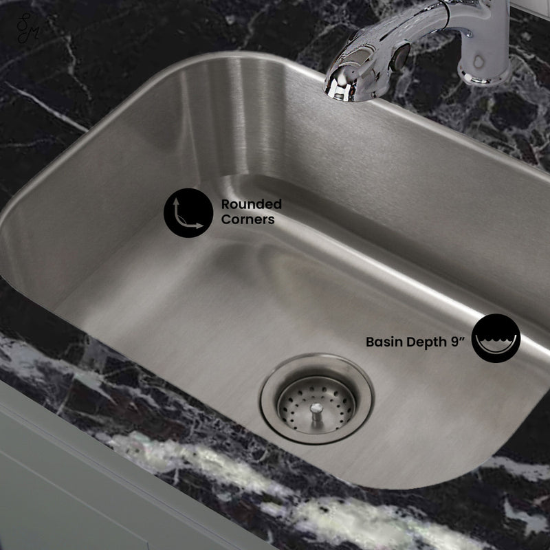 Toulouse 23 1/8 x 17 7/8 Stainless Steel, Single Basin, Undermount Kitchen Sink