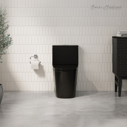 Dreux One-Piece 12" Rough-in .95/1.28 GPF Dual Top Flush Elongated Toilet in Glossy Black