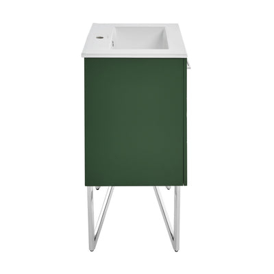 Annecy 24" Freestanding Bathroom Vanity in Atlas Green with Sink Top