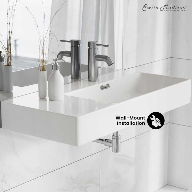 St. Tropez 36" Rectangle Wall-Mounted Sink with Right Side Faucet Mount