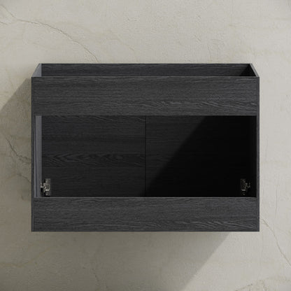 St. Tropez 30" Wall-Mounted Bathroom Vanity Cabinet without Top in Black Oak