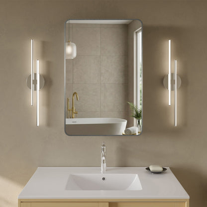 Pierre 20 x 30 Rectangle Recessed/Wall Mount Medicine Cabinet with Mirror in Polished Chrome