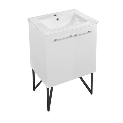 Annecy 24" Freestanding Bathroom Vanity in White with Sink Top