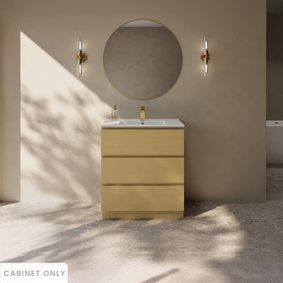 Liberte 30" Freestanding Bathroom Vanity Cabinet without Top in Natural Oak