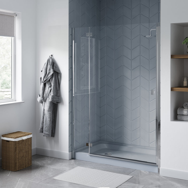 Voltaire 60" x 32" Single-Threshold, Left-Hand Drain, Shower Base in Grey
