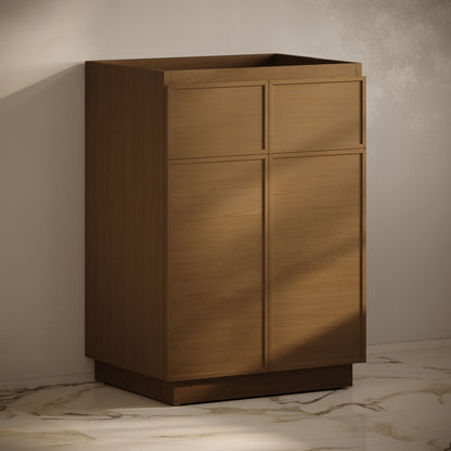 St. Tropez 24" Freestanding Bathroom Vanity Cabinet without Top in Brown Oak