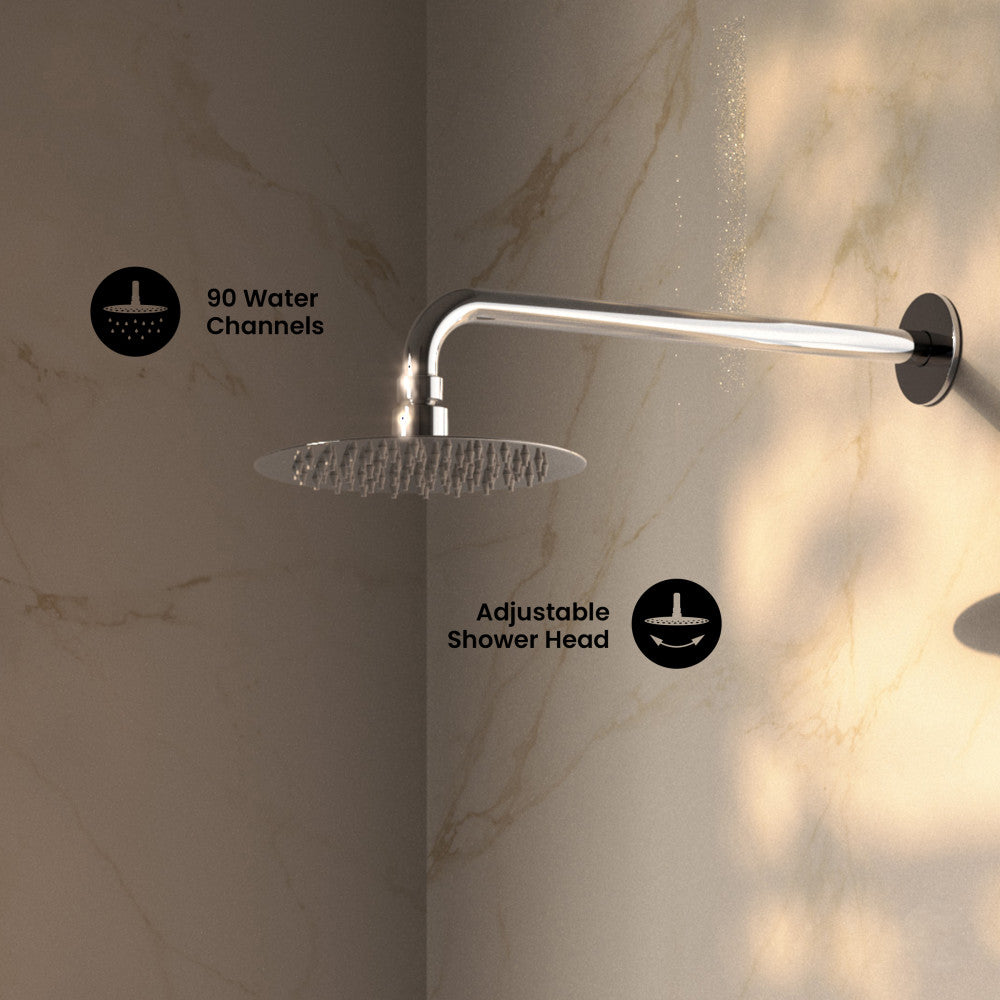 Ivy 1.8 GPM Wall Mount Fixed Shower Head with Hand Sprayer and Tub Filler in Polished Chrome, Valve Included