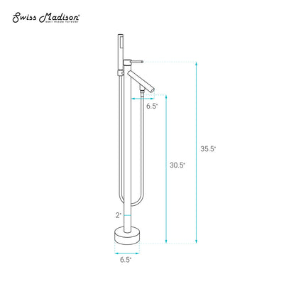 Plaisir Freestanding Bathtub Faucet in Chrome