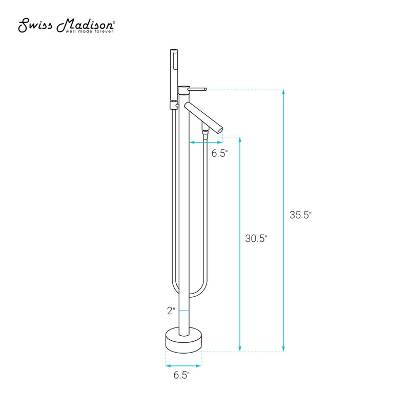 Plaisir Freestanding Bathtub Faucet in Chrome