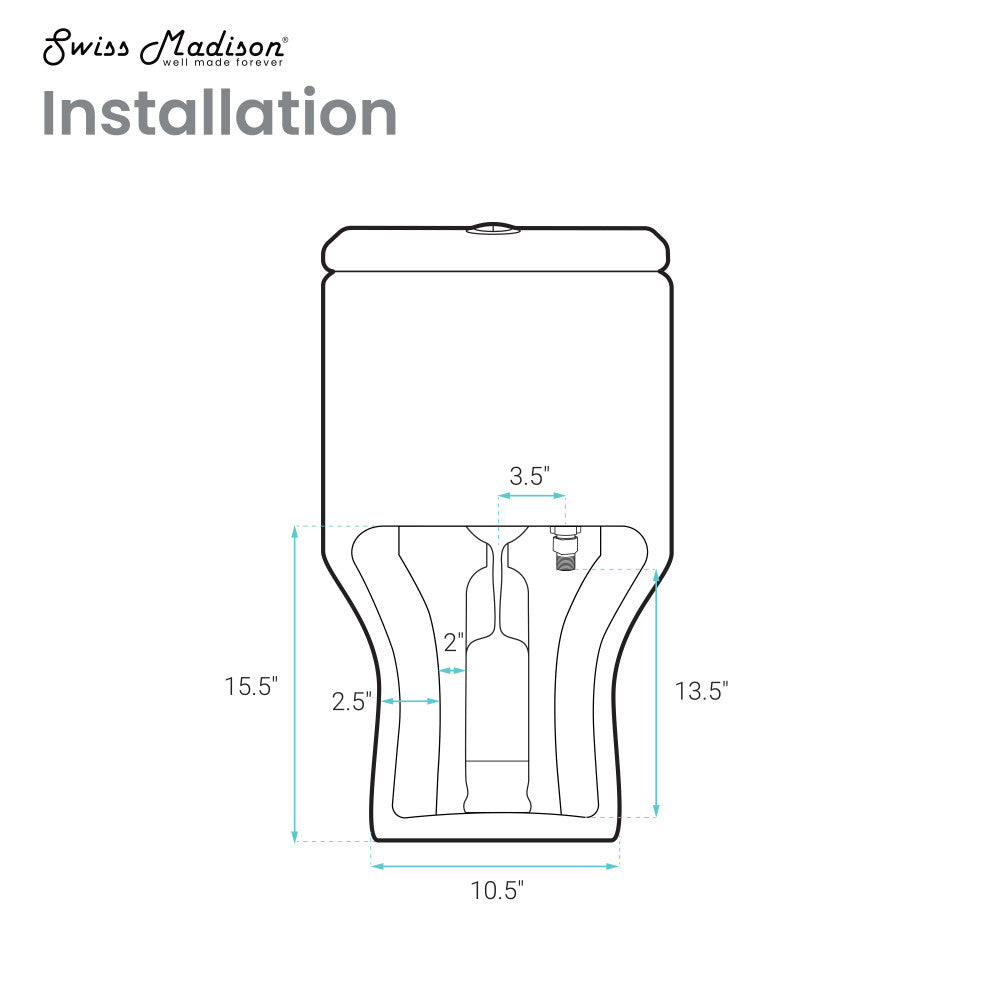 Carre One-Piece 12" Rough-in 1.1/1.6 GPF Dual Top Flush Square Toilet in Glossy Black