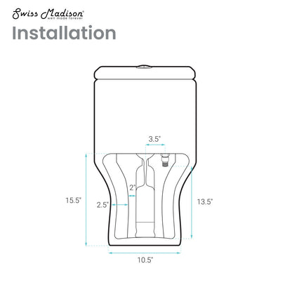 Carre One-Piece 12" Rough-in 1.1/1.6 GPF Dual Top Flush Square Toilet in Glossy Black