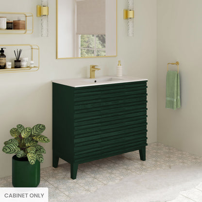 Cascade 36" Freestanding Bathroom Vanity Cabinet without Top in Green Oak