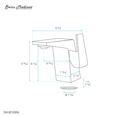 Carre Single Hole, Single-Handle, Bathroom Faucet in Brushed Nickel