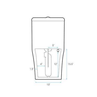Dreux High Efficiency One-Piece Elongated Toilet with 0.8 GPF Water Saving Patented Technology
