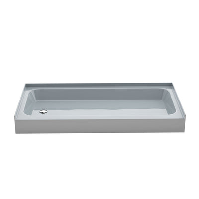 Voltaire 60 x 30 Shower Pan Base with Left Drain in Glossy Gray