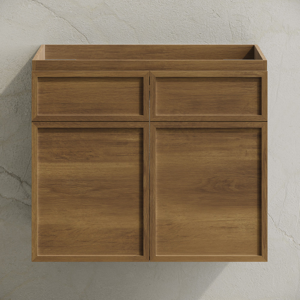St. Tropez 24" Wall-Mounted Bathroom Vanity Cabinet without Top in Brown Oak